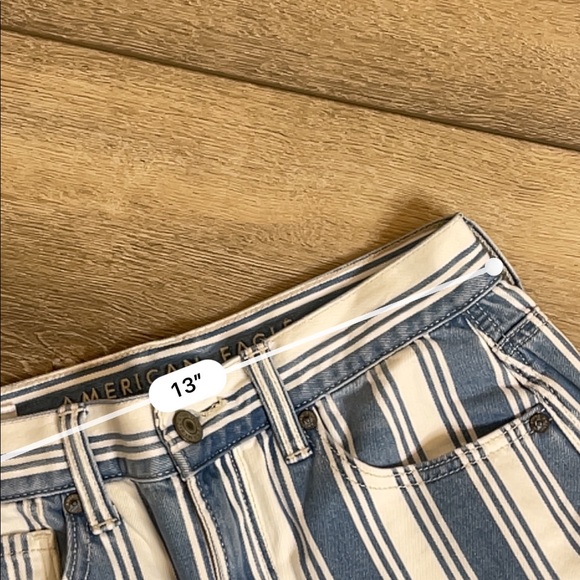 American Eagle striped blue white mom jeans - Picture 4 of 6